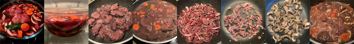 Les étapes du Bœuf Bourguignon